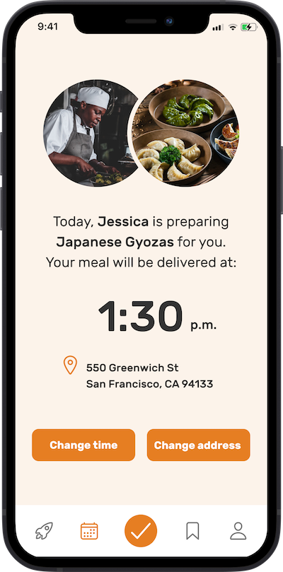 Personalize your meal app screen